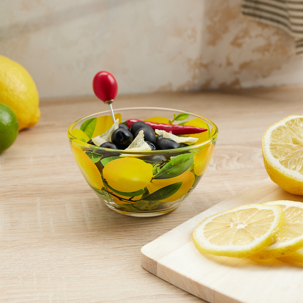 Салатник 0,25л, D-11см, Лимоны, стекло, арт.№ 877-686