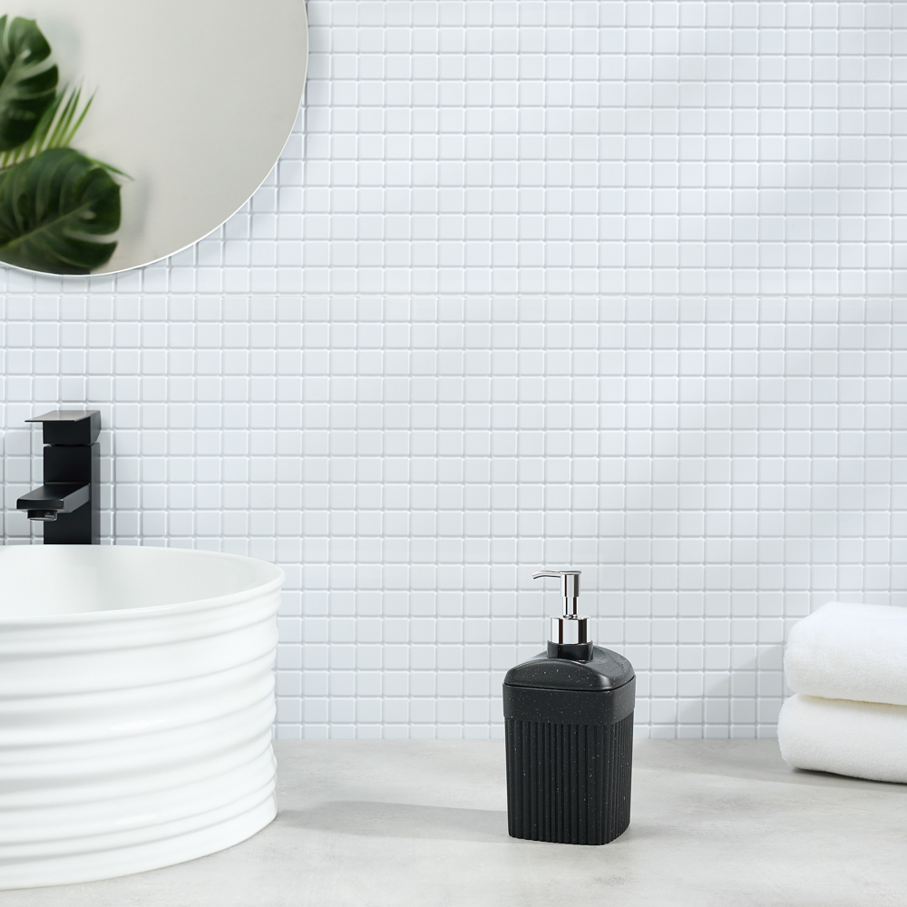 Диспенсер для жидкого мыла "Velvet" 90х90х187мм, 0,65л, черный гранит, арт.№ 463-335