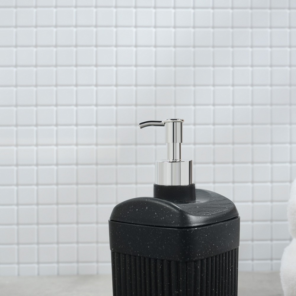 Диспенсер для жидкого мыла "Velvet" 90х90х187мм, 0,65л, черный гранит, арт.№ 463-335