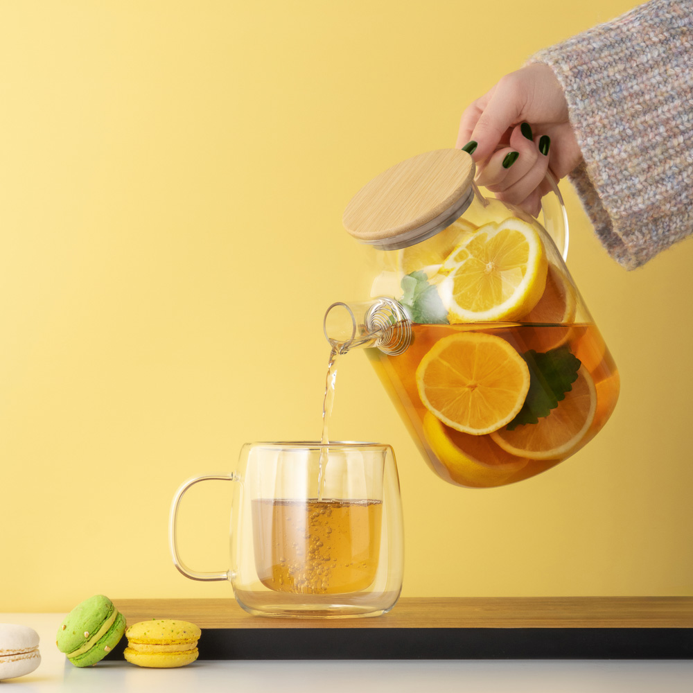 Чайник заварочный тм VETTA Эко, стекло,  бамбуковая крышка,    1800мл, арт.№ 850-985