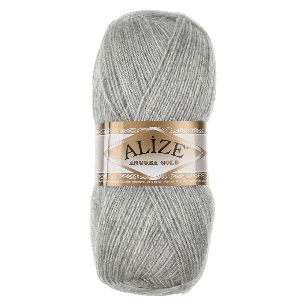 Пряжа Angora gold/Ализе 100г/550м 10 % мохер 10 % шерсть 80 % акрил (208-светло-серый меланж), арт.№ 308-305