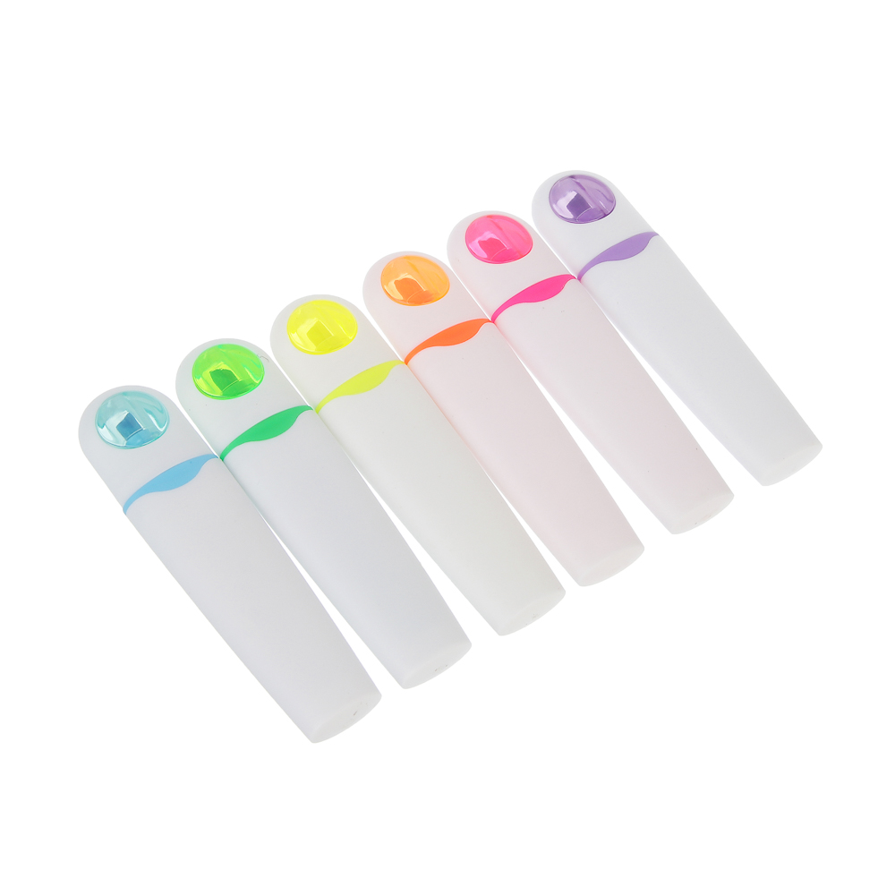 Маркер-выделитель, колпачок прозрачный, 6 цветов, арт.№ 613-136