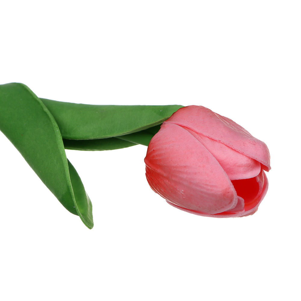 LADECOR Цветок искусственный тюльпан, 32 см, PU, пластик, железная проволока, 4 цвета, арт.№ 535-178