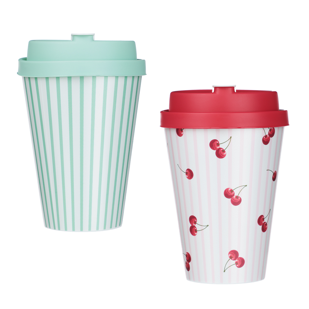 Черри Стакан с крышкой и клапаном 420мл, пластик, 2 цвета, арт.№ 861-596