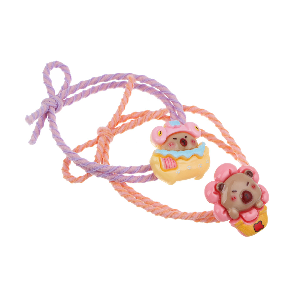 ЮНИLOOK Резинки для волос детские, 2шт, d5,5см, полиэстер, ПВХ, микс дизайнов, ACS25-1, арт.№ 322-300