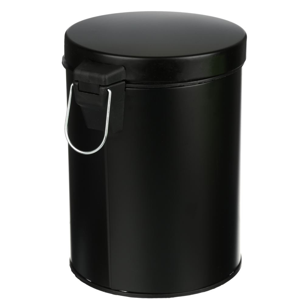 SonWelle Ведро с педалью для ванной комнаты, 5л, металл, черный, арт.№ 543-002