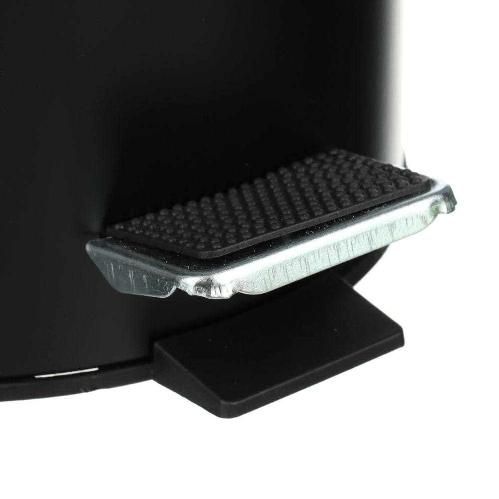 SonWelle Ведро с педалью для ванной комнаты, 5л, металл, черный, арт.№ 543-002