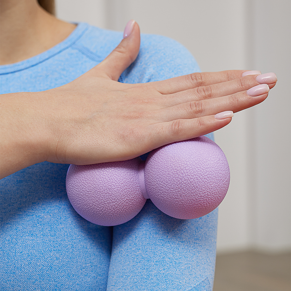 SILAPRO MAX Мяч массажный, сдвоенный, фиолетовый, 12х6см, ТРЕ, арт.№ 192-025