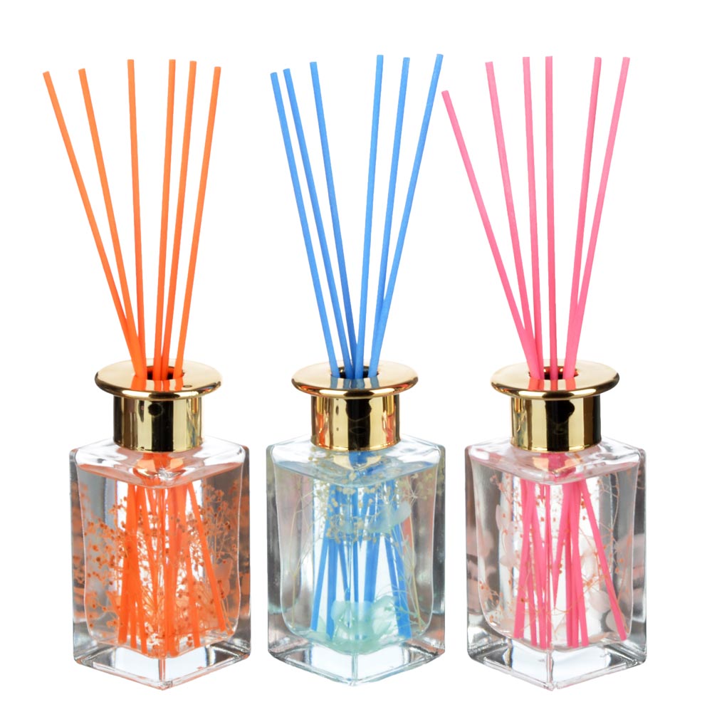 LADECOR Аромадиффузор с палочками и декором, 100мл, 3 аромата, арт.№ 412-066