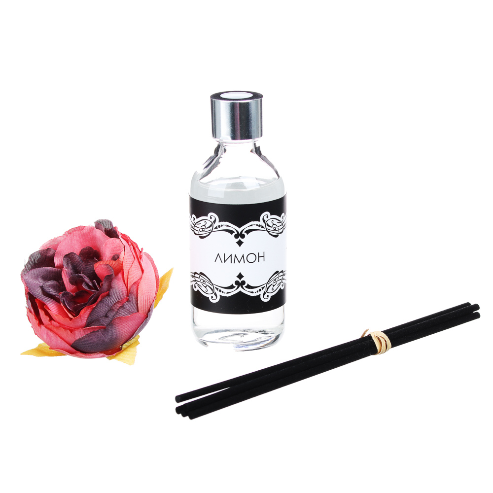 LADECOR Аромадиффузор с палочками и декором, 50 мл, 4 аромата, арт.№ 412-030