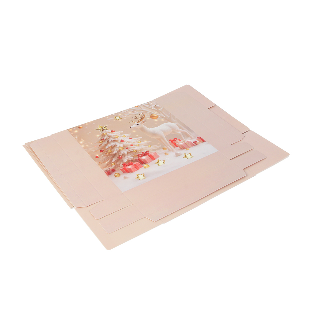 Коробка складная, 19,5x19,5x9,5см, бумага, арт.2, 4 дизайна, арт.№ 207-237