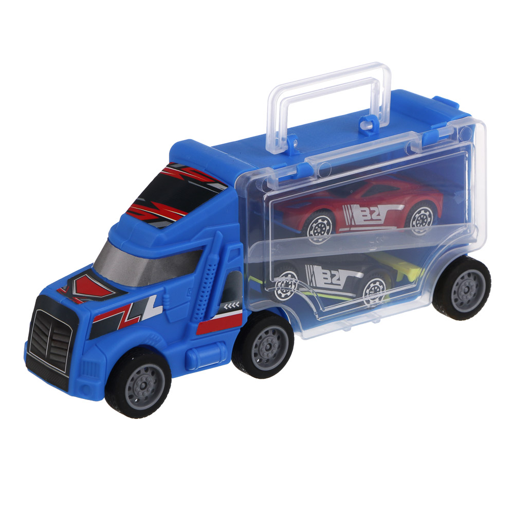 ИГРОЛЕНД Автовоз с двумя машинками, ABS, 16,5х7,2х5 см, 3 дизайна, арт.№ 292-492