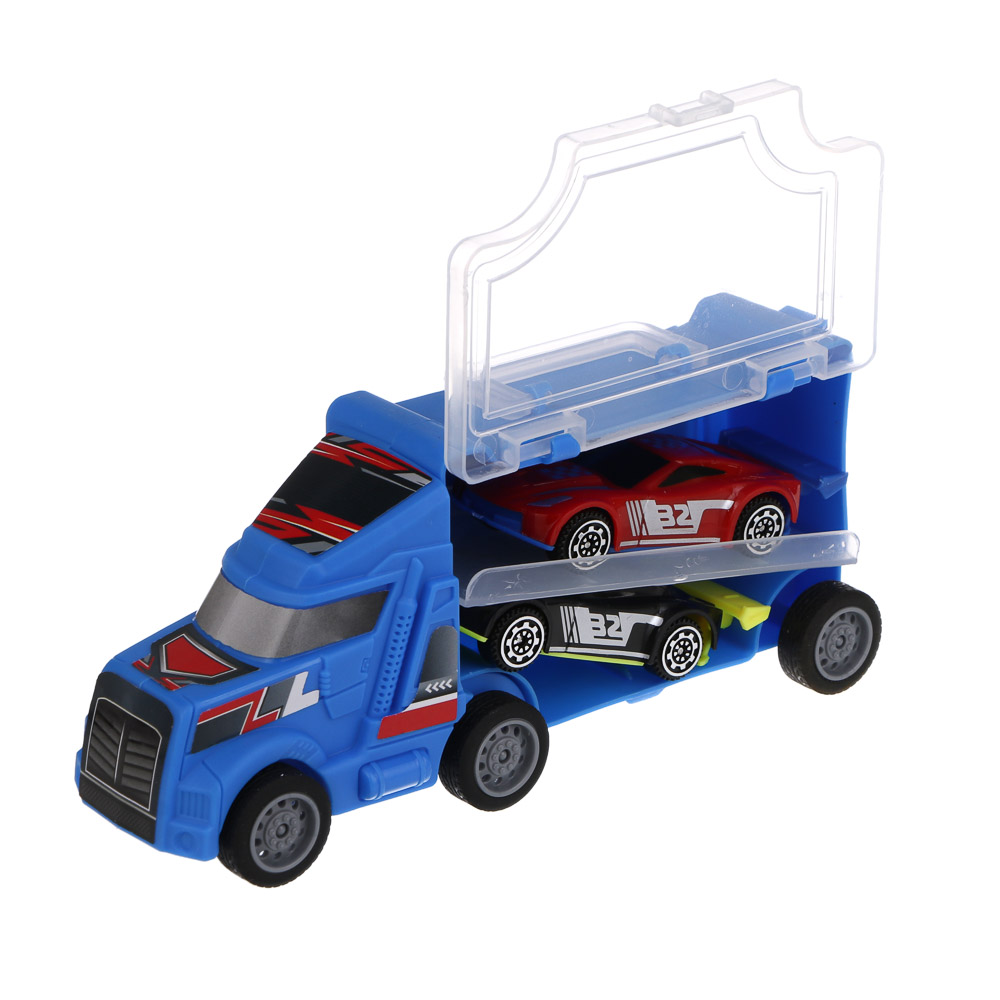 ИГРОЛЕНД Автовоз с двумя машинками, ABS, 16,5х7,2х5 см, 3 дизайна, арт.№ 292-492