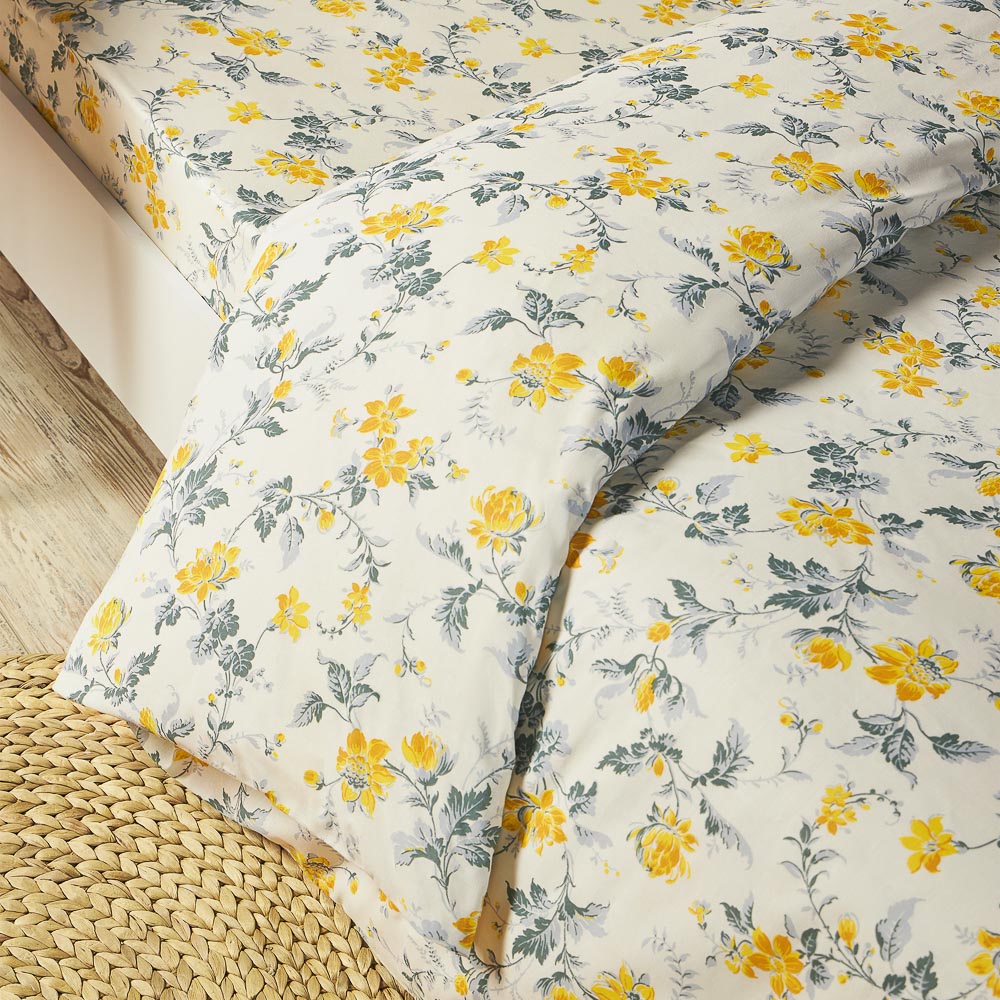 PROVANCE Комплект постельного белья евро (3 предмета), бязь, 100% хлопок, белый / цветы, арт.№ 421-299