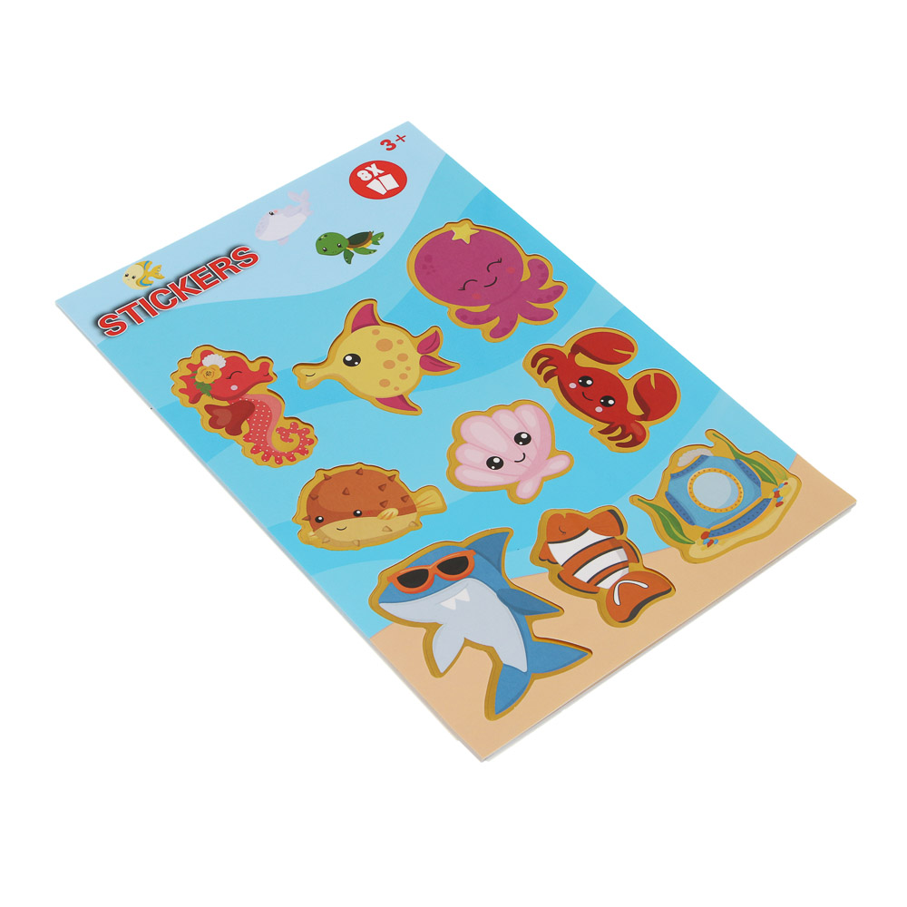 Блокнот с наклейками для творчества, 24х15см, бумага, 8 страниц, 4 дизайна, арт.№ 283-245