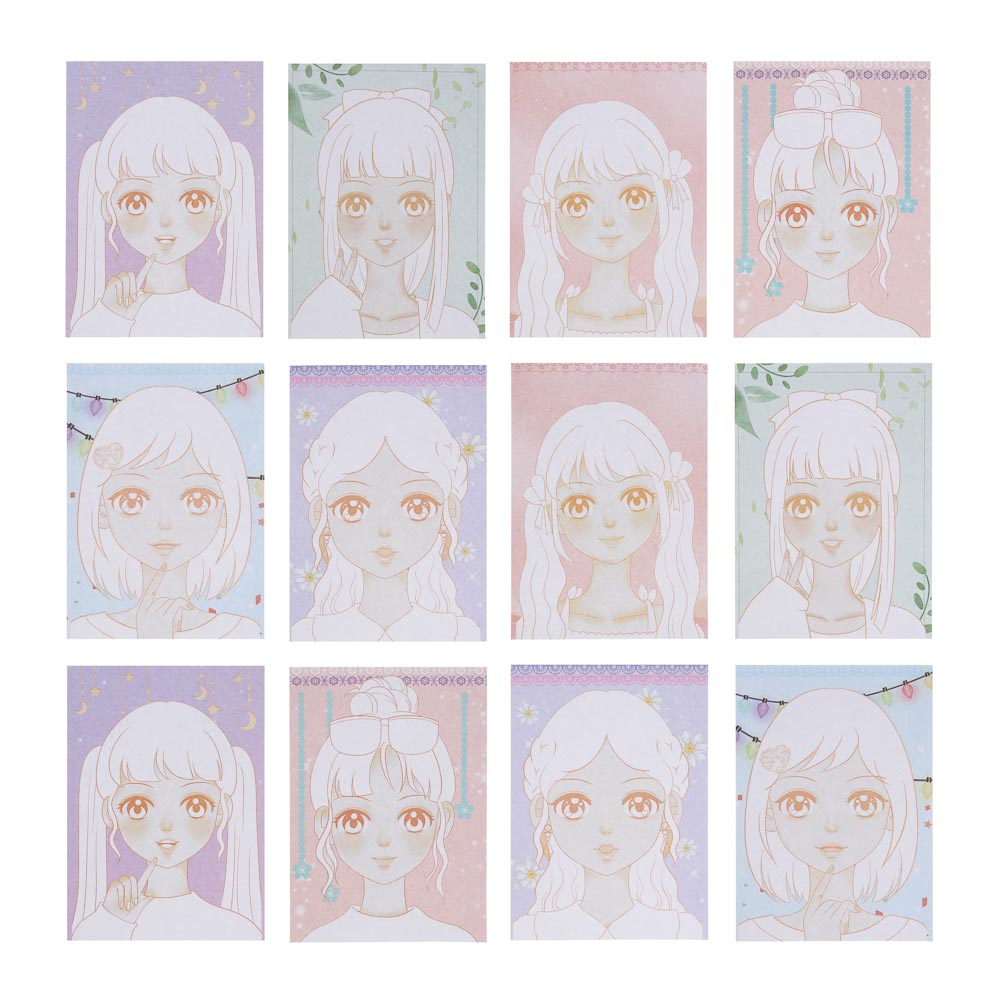 Набор для творчества с раскраской и наклейками, 18х28см, бумага, PVC, краски, 6 дизайнов, арт.№ 283-247