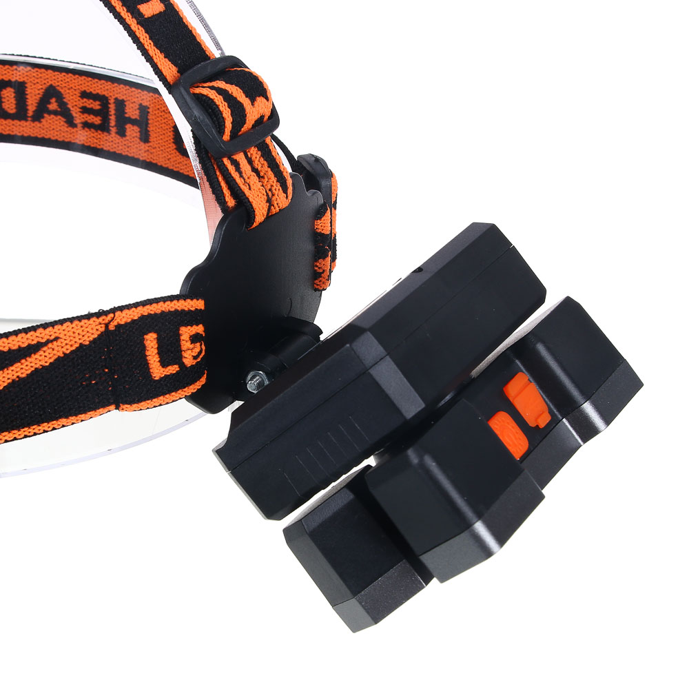 Фонарь налобный тм ЕРМАК, 6 + 3 LED, 4 режима, 87х50х58мм, 1200мАч, USB кабель, пластик, арт.№ 221-077