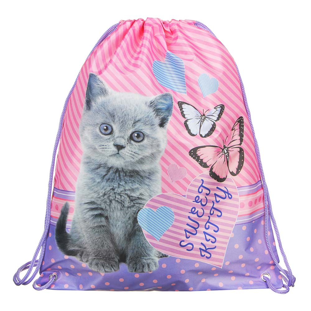 Свит Китти / Фланкер Мешок для сменной обуви на завязках, 34,8x41,5см, полиэстер, арт.№ 233-056