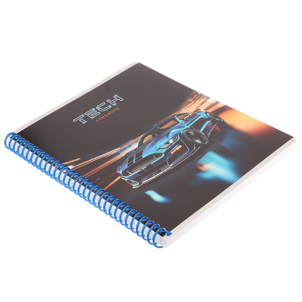 Тетрадь 96 л., А5, в клетку, БЕЛЫЕ ЛИСТЫ, обл.мел. картон, спираль, микс, арт.№ 578-180