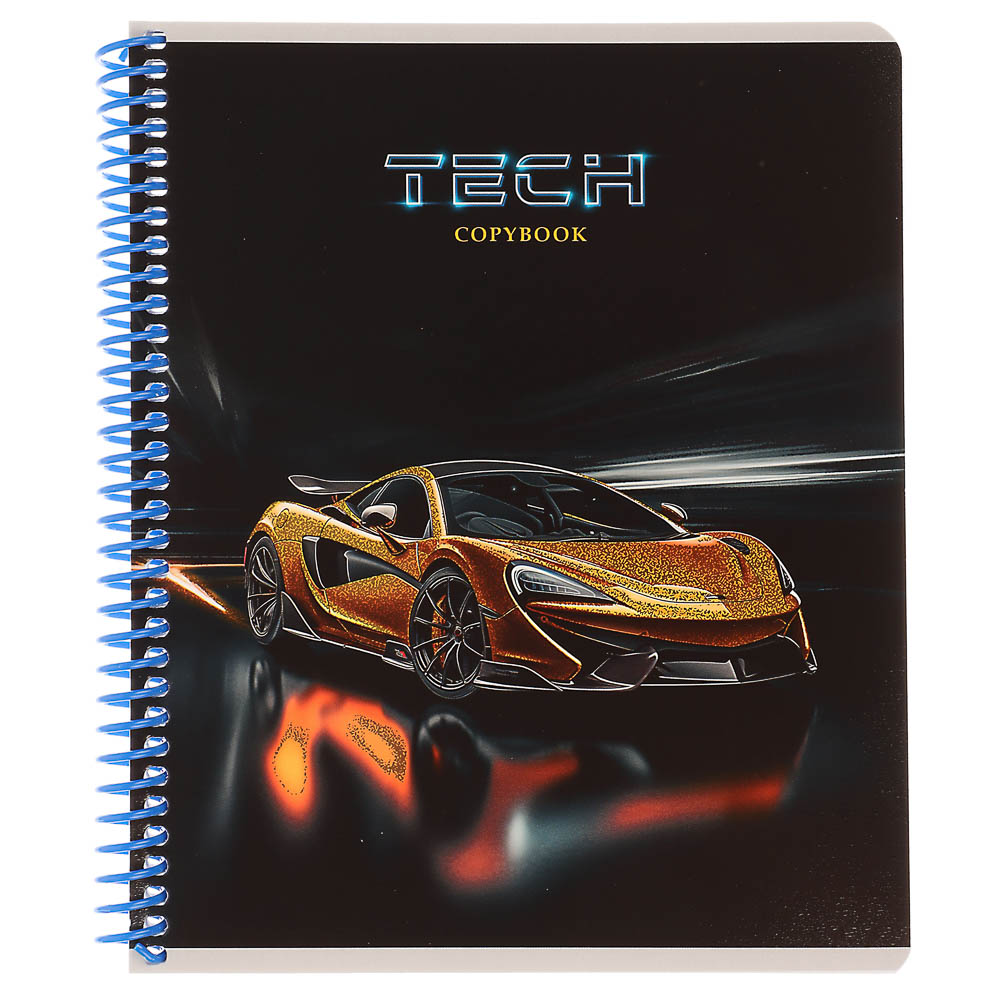 Тетрадь 96 л., А5, в клетку, БЕЛЫЕ ЛИСТЫ, обл.мел. картон, спираль, микс, арт.№ 578-180