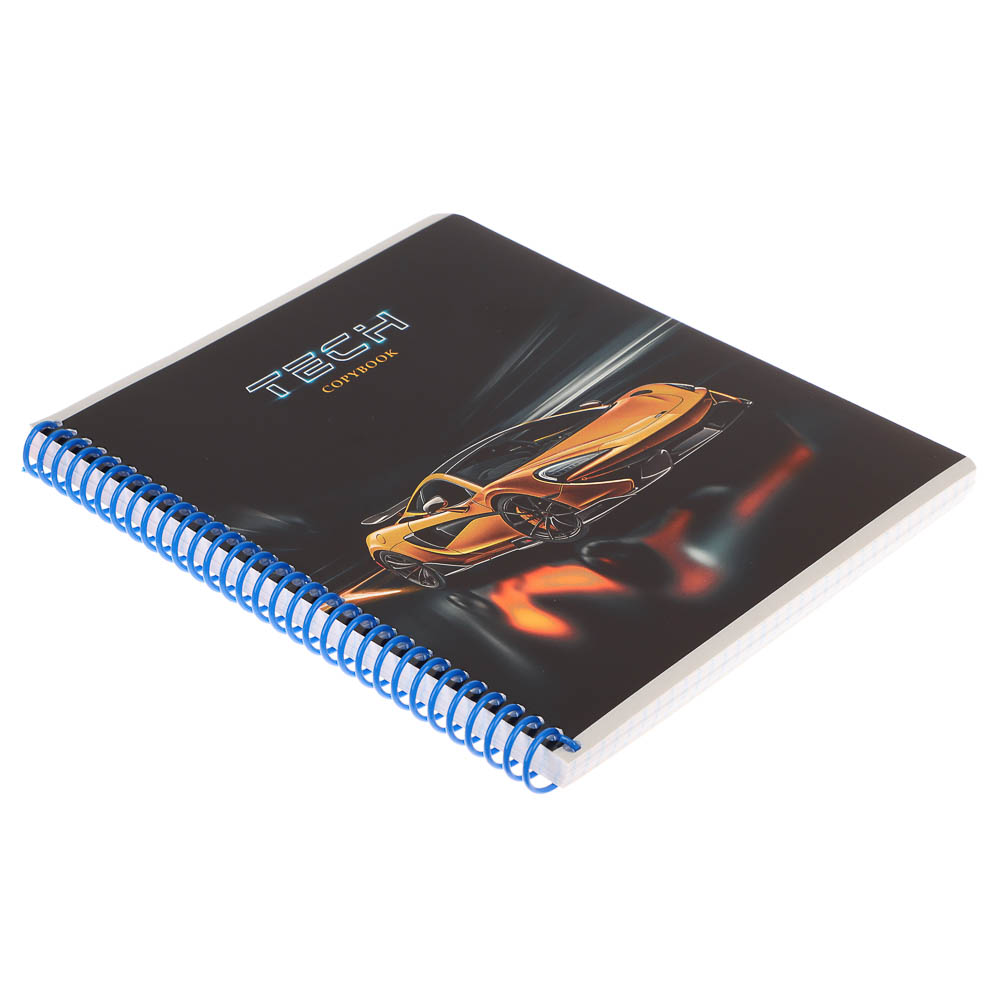 Тетрадь 96 л., А5, в клетку, БЕЛЫЕ ЛИСТЫ, обл.мел. картон, спираль, микс, арт.№ 578-180