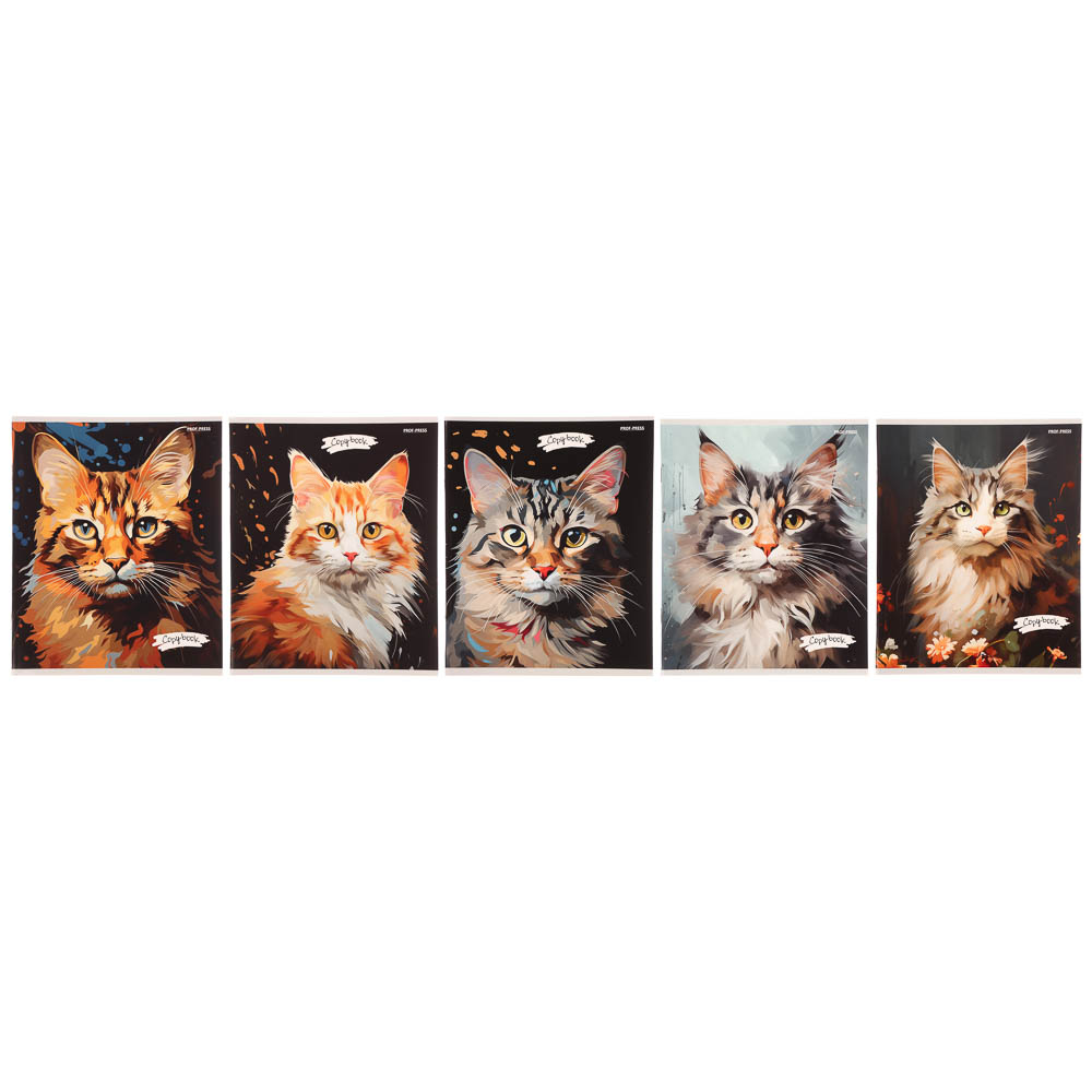 Тетрадь 48л., А5, в клетку, офсет, обл. мел.картон, скрепка, твин лак, микс, арт.№ 578-181