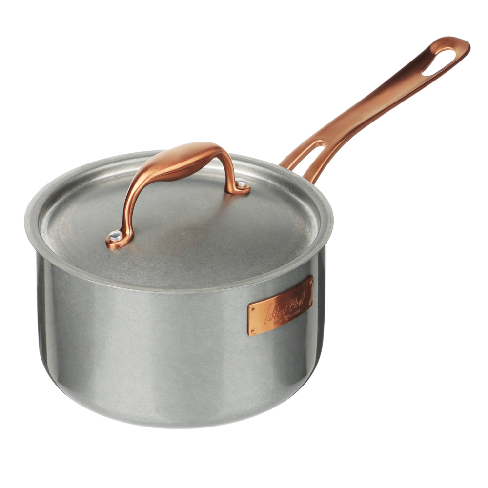 Ivlev Chef Ladoga Ковш 18х10,5см 2,5л, с нерж. крышкой, индукция, нерж.сталь 18/10, арт.№ 822-254