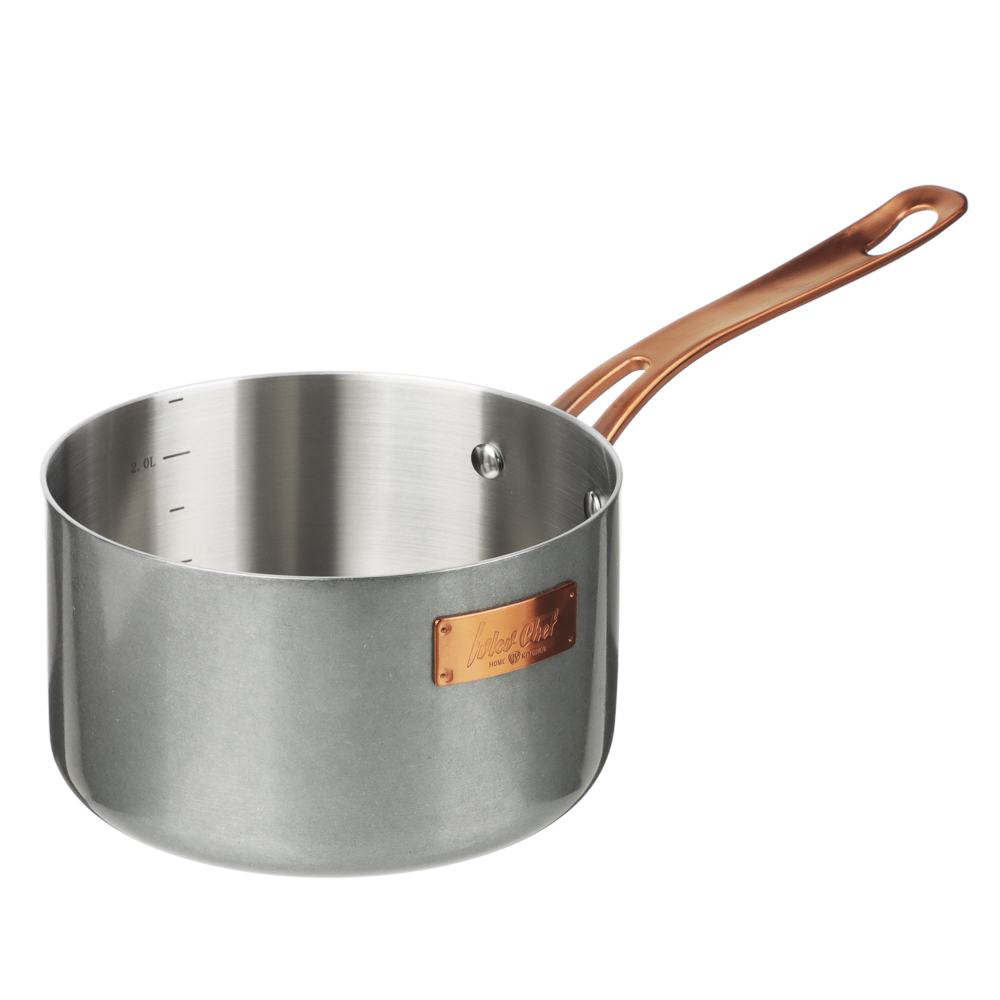 Ivlev Chef Ladoga Ковш 18х10,5см 2,5л, с нерж. крышкой, индукция, нерж.сталь 18/10, арт.№ 822-254