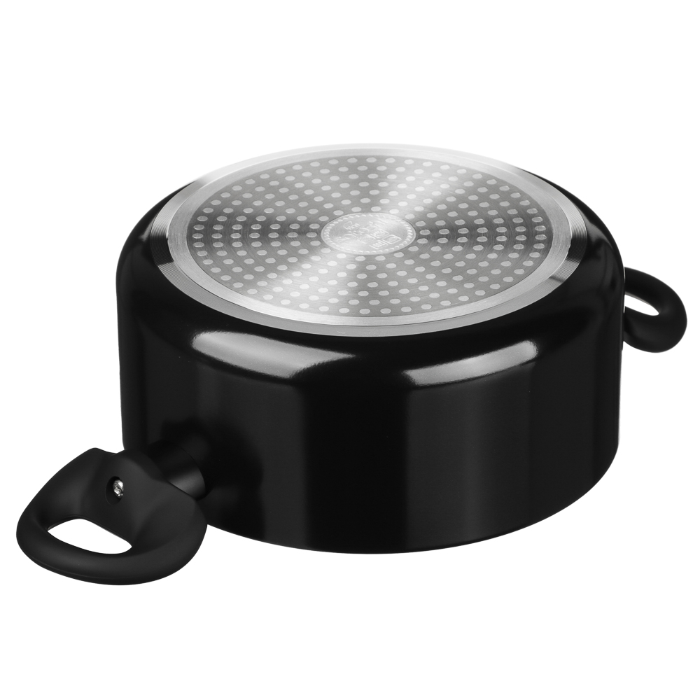 Набор посуды 11 предметов SATOSHI Графит, кастрюли 20 см, 24 см, 28 см (2,8 л, 4,6 л, 7 л), ковш 16 см (1,6 л), сковороды 24 см, 28 см, индукция, арт.№ 846-748