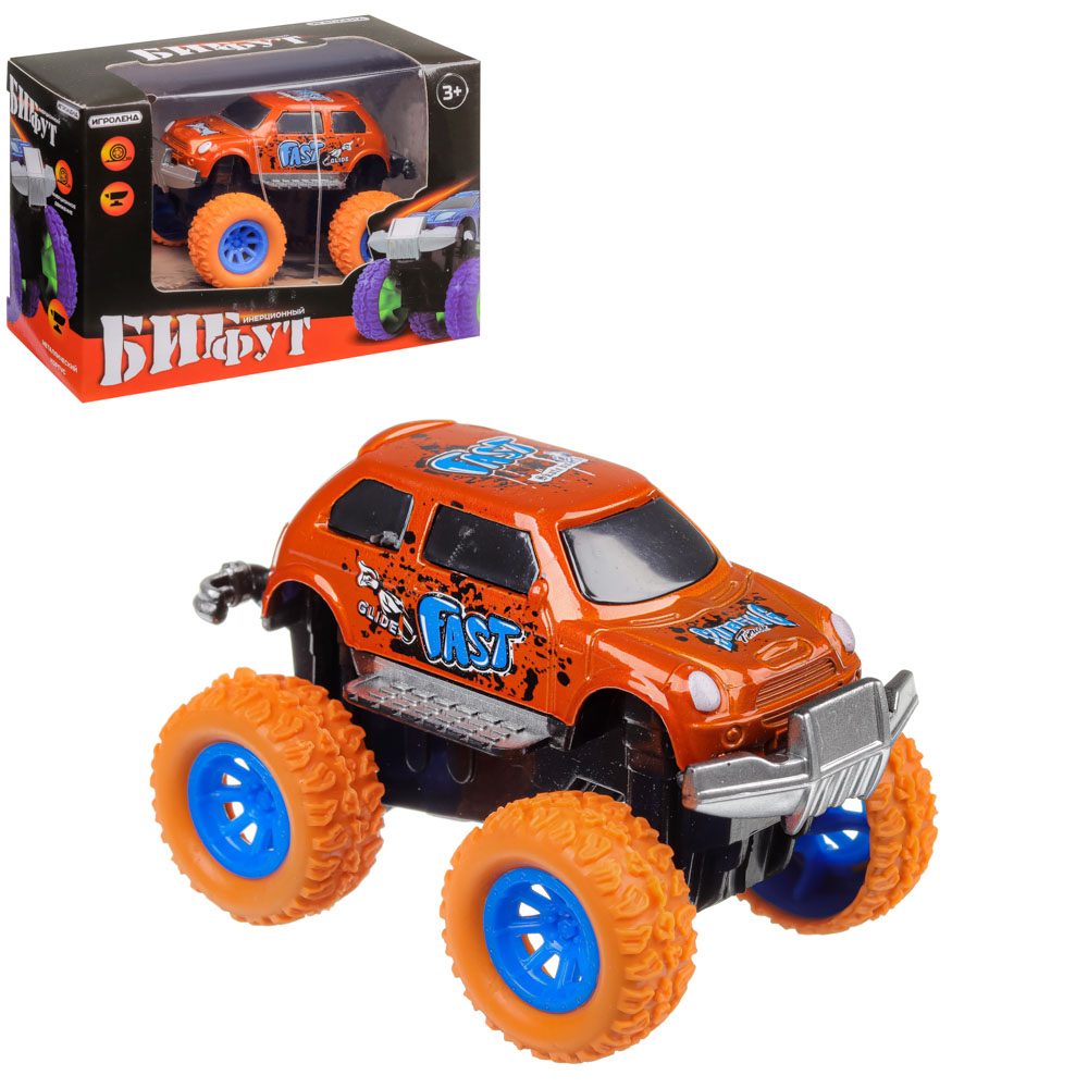 ИГРОЛЕНД Бигфут машина инерционная, металл, 8,5х3,8х3,6см, арт.№ 292-253