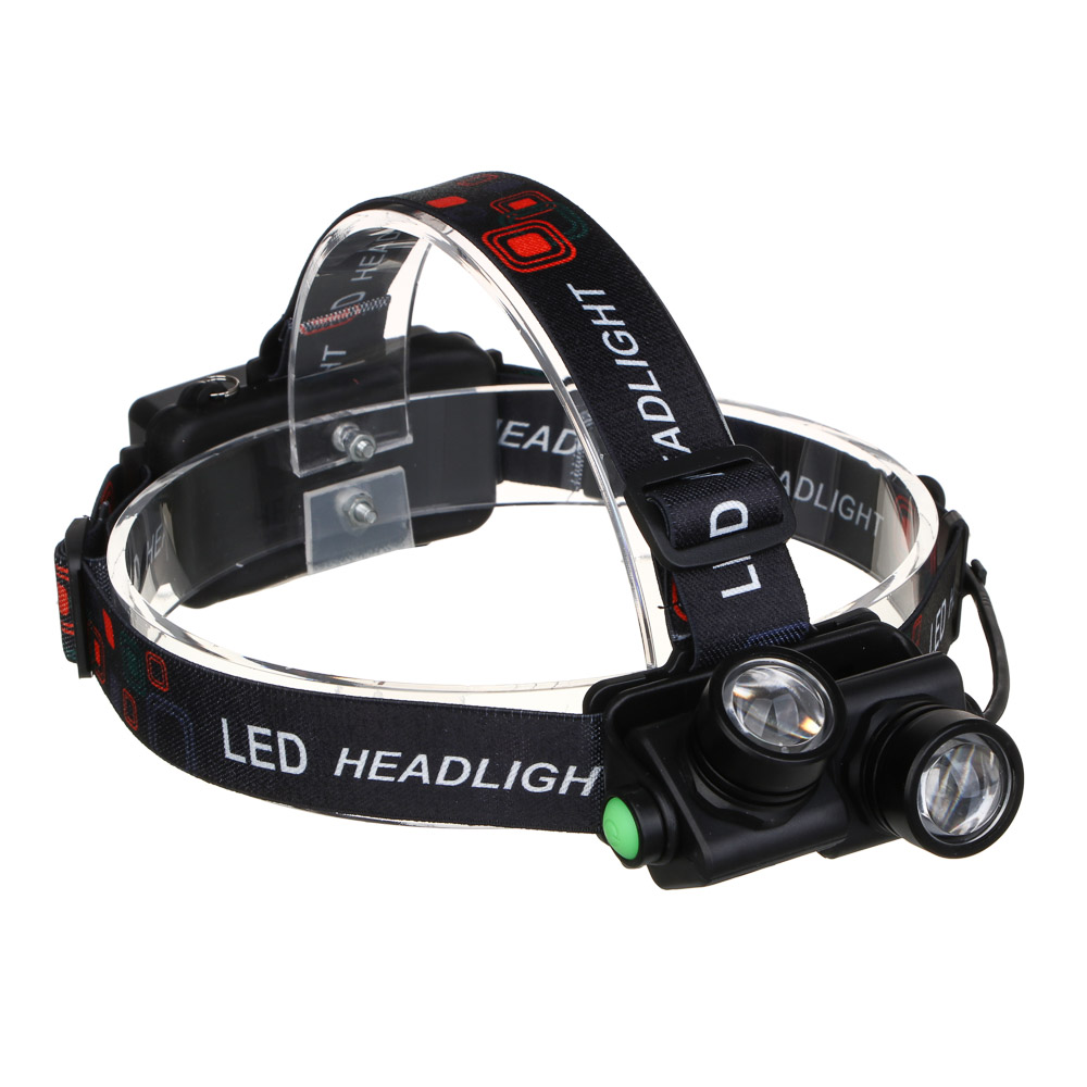 ЕРМАК Фонарь налобный, поворотный, 2 XPE LED, 2400мАч, 4 режима, арт.№ 221-089