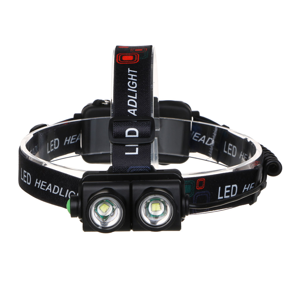 ЕРМАК Фонарь налобный, поворотный, 2 XPE LED, 2400мАч, 4 режима, арт.№ 221-089