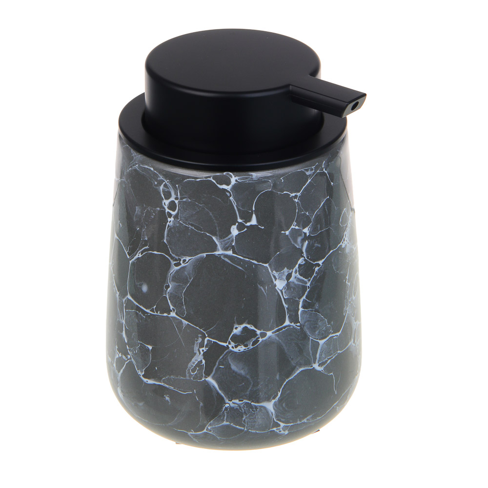 VETTA Дозатор для жидкого мыла, 320 мл, 13x9x9 см, керамика, "Космос", мрамор серый, арт.№ 463-489