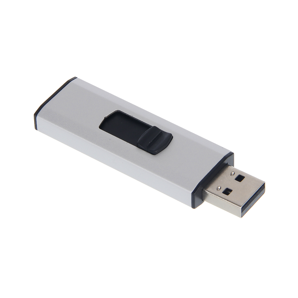 Флеш-карта USB2.0 BY 32Гб выдвижная Silverslide, блистер, алюминий, пластик, серебристый, арт.№ 405-112