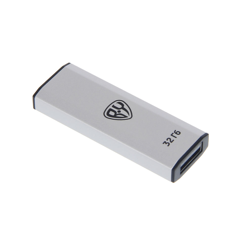 Флеш-карта USB2.0 BY 32Гб выдвижная Silverslide, блистер, алюминий, пластик, серебристый, арт.№ 405-112