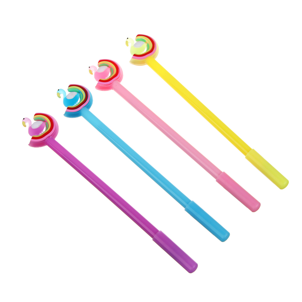 Ручка гелевая синяя, с наконечником в форме птицы на радуге, 4 дизайна, арт.№ 591-197