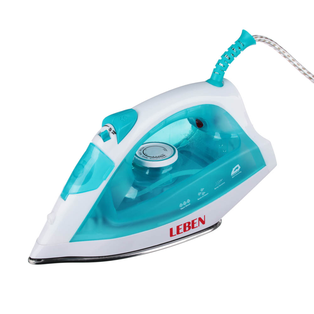 LEBEN Утюг с отпаривателем 2000 Вт, подошва - покрытие из нерж. стали, пар 15 гр.мин, арт.№ 249-003