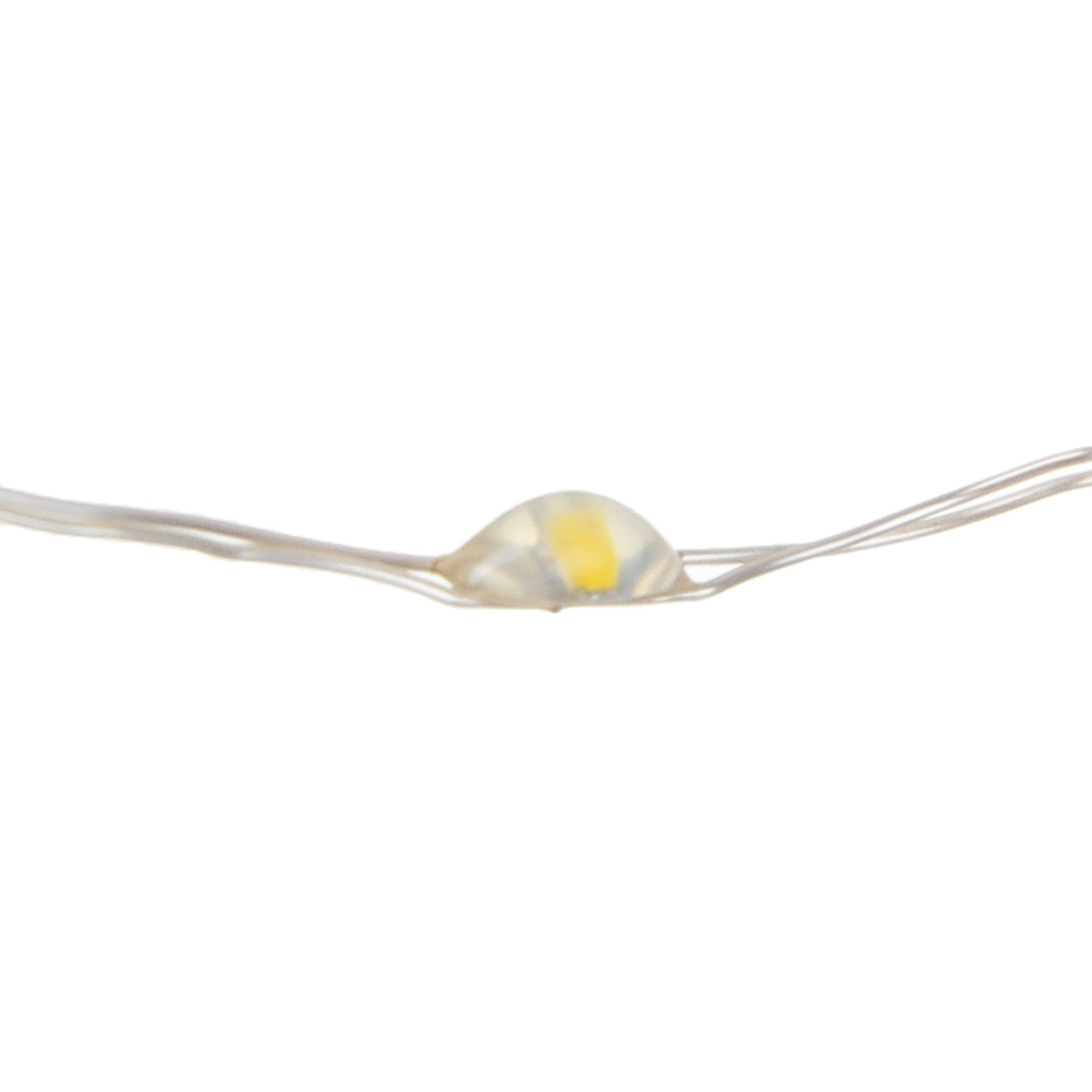 Гирлянда нить росы 10 м СНОУ БУМ, 100 LED ламп, свечение шампань, 8 режимов, проволока серебряный цвет, 3хАА, арт.№ 384-338