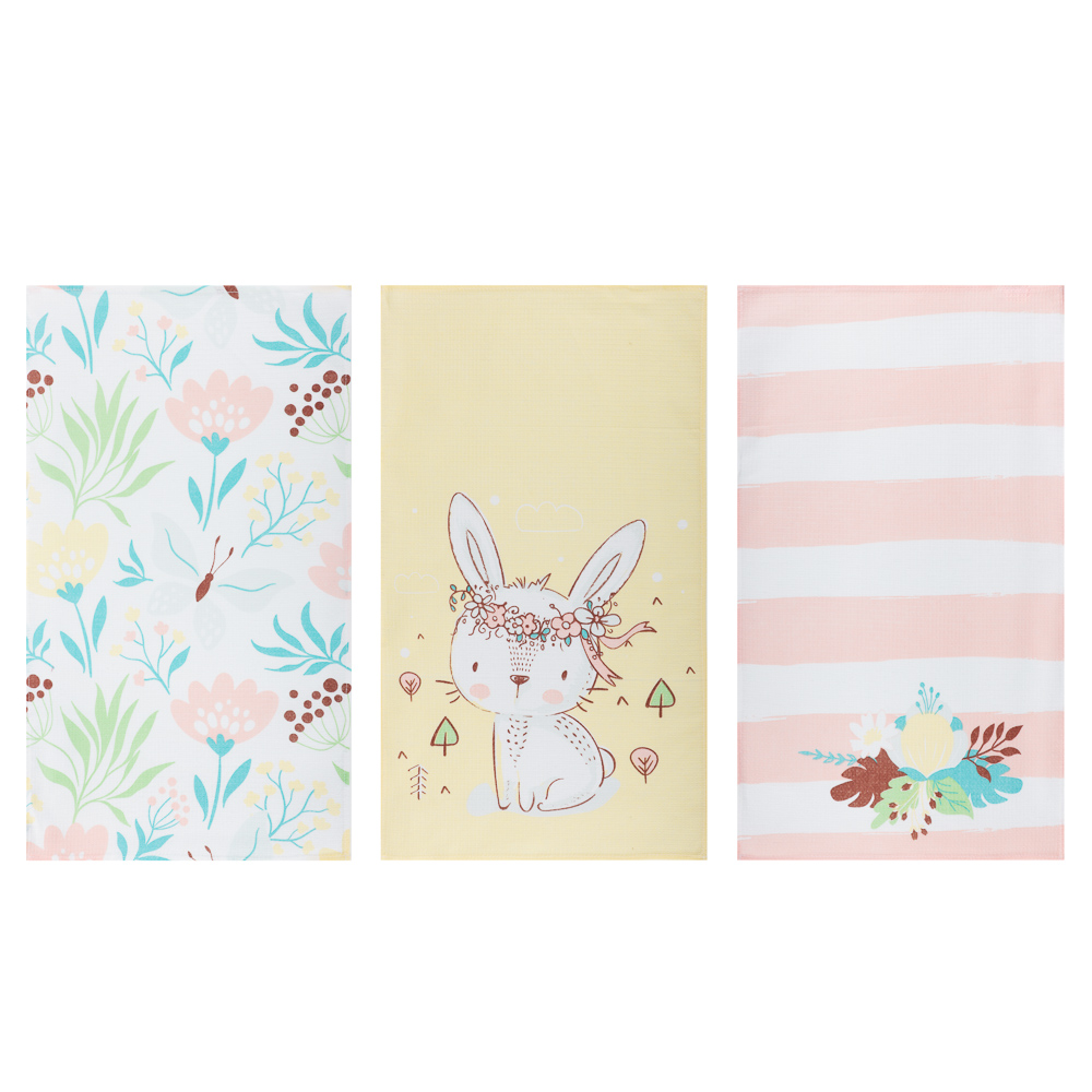 Полотенце кухонное вафельное, 35х61см, 100% хлопок, Spany, Summer, 3 дизайна, арт.№ 434-179