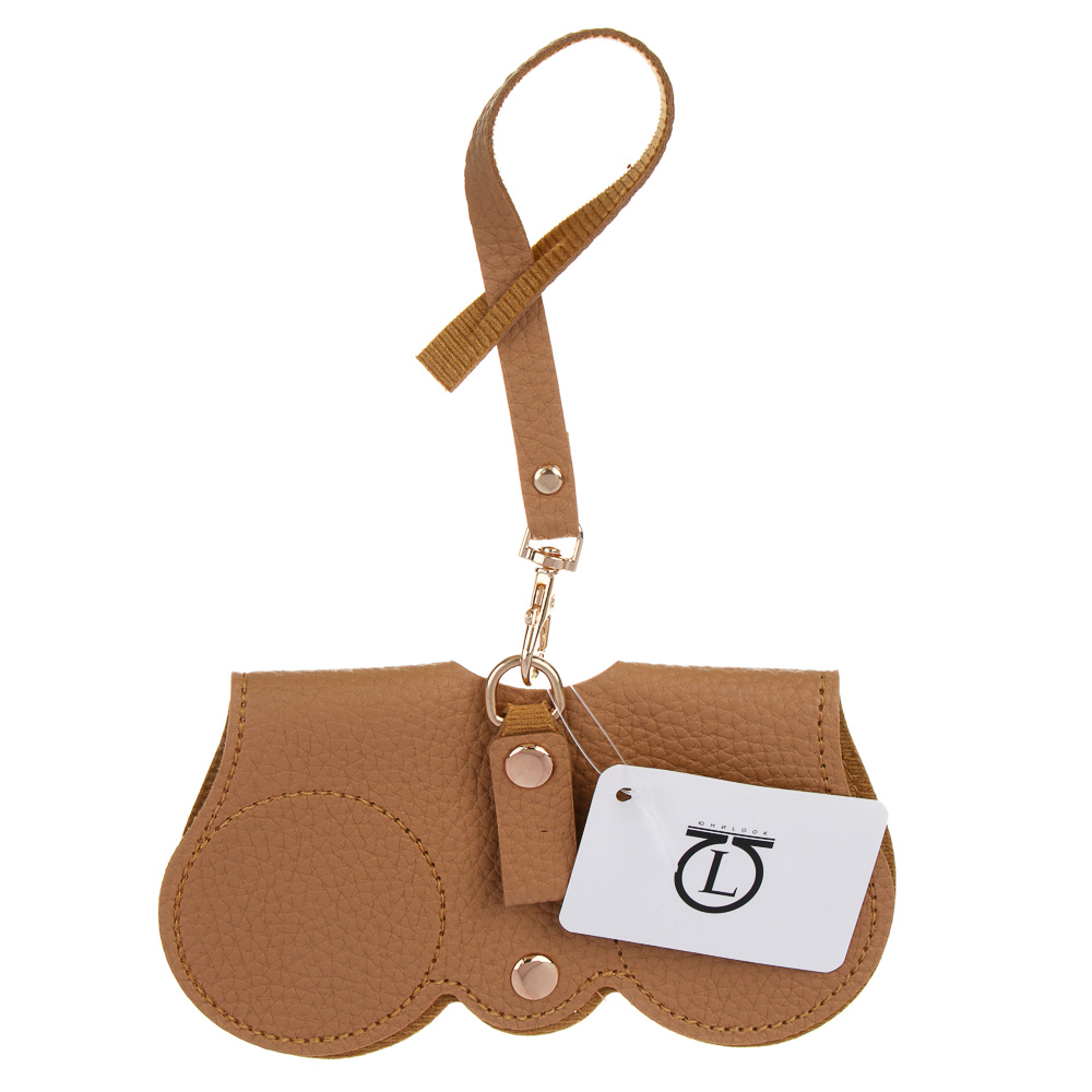 ЮL Футляр для очков на кнопке с подвесом, ПУ, 14,5х8см, 5 цветов, арт.№ 339-108