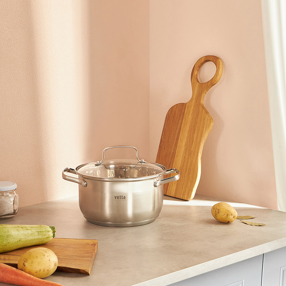 VETTA Берн Кастрюля 20х12см. 3,5л. со стекл. крышкой, индукция, арт.№ 822-101