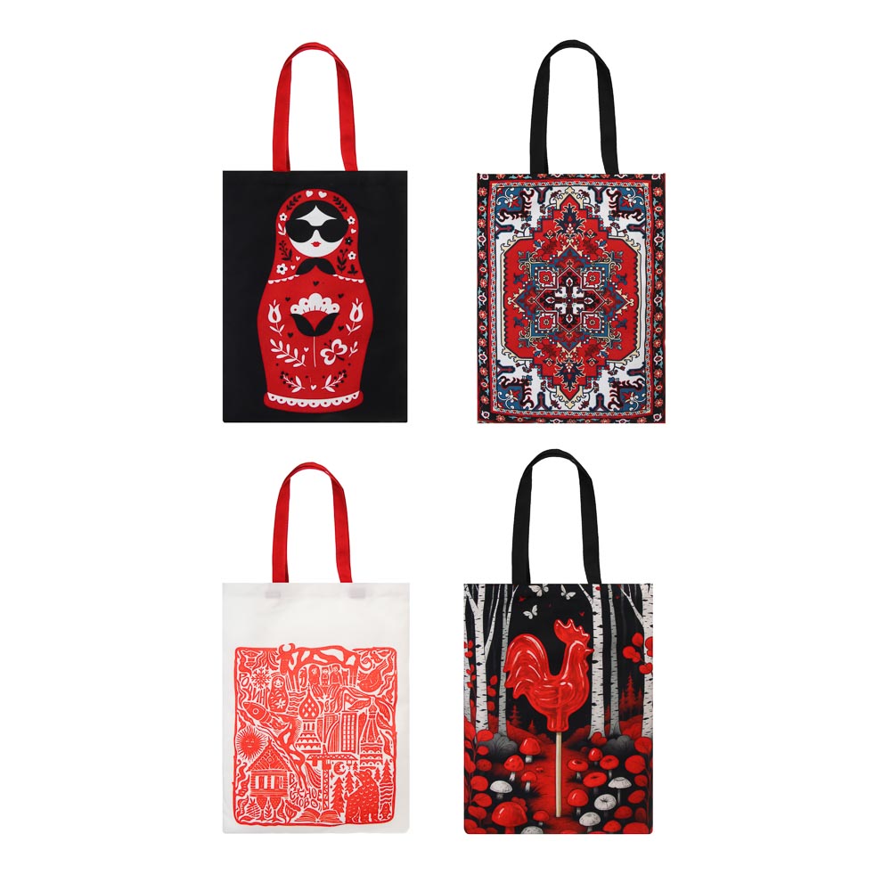 Сумка-шоппер ЮНИLOOK Ностальгия, 32х44 см, полиэстер, 4 дизайна, арт.№ 337-248