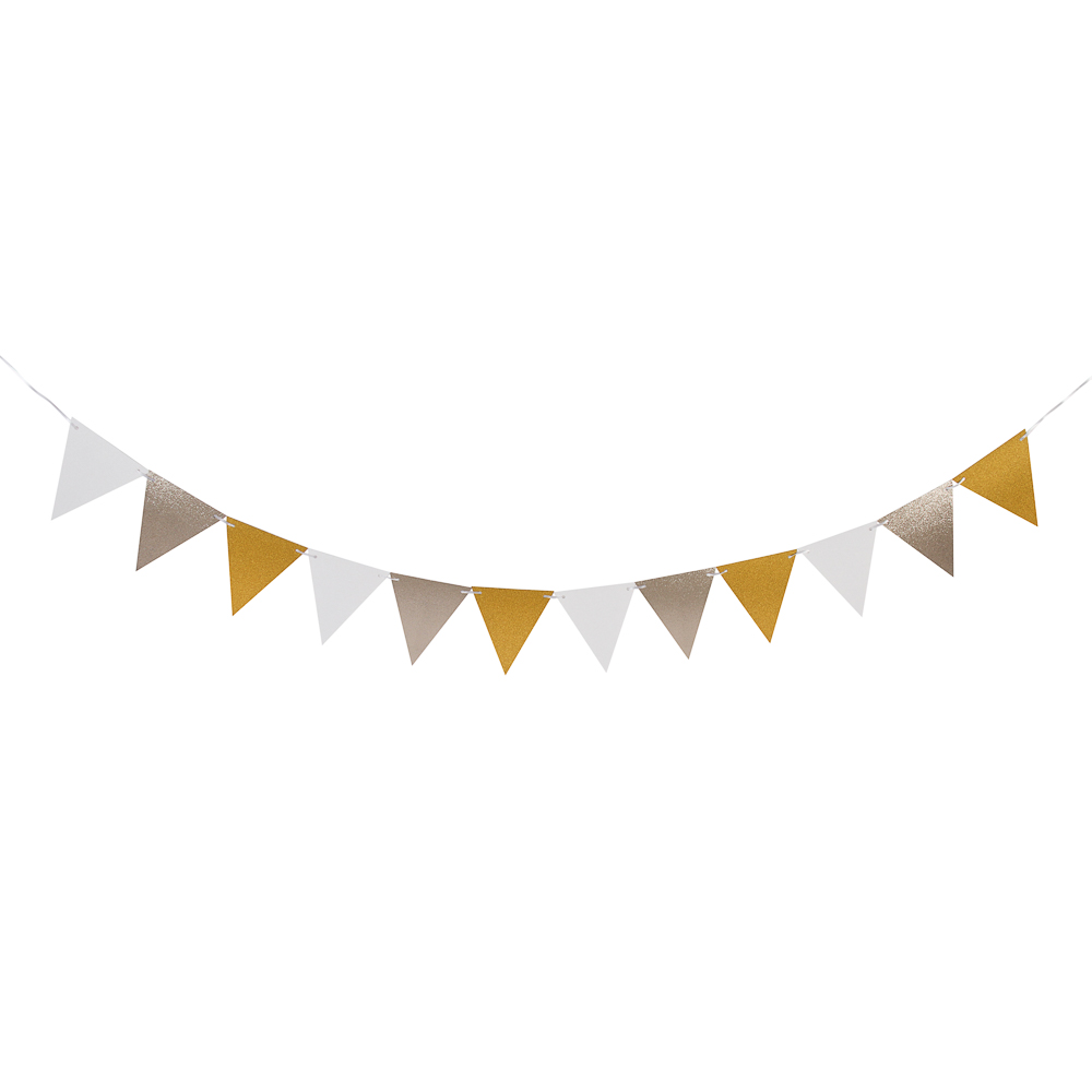 Fntastic Растяжка "Флажки", 12 треугольников, глиттер, бумага, арт.№ 521-136