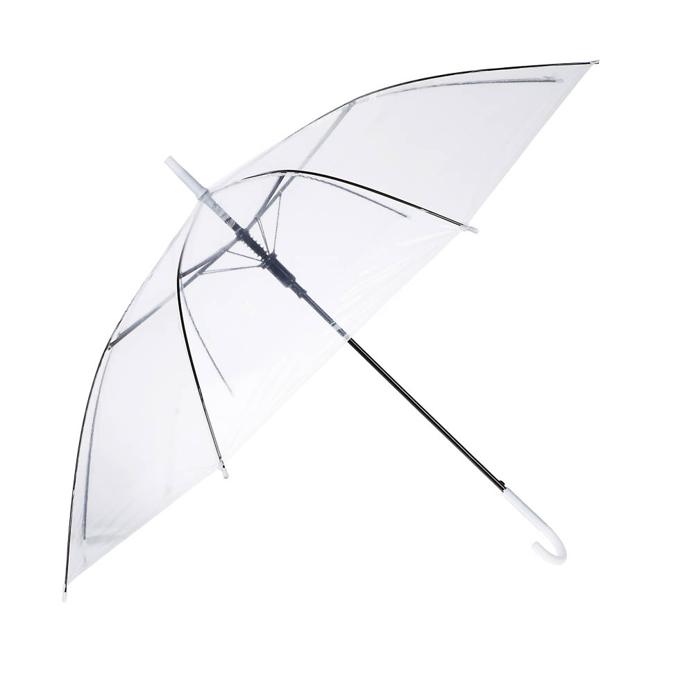 Зонт-трость прозрачный, диаметр 90 см, 8 спиц, ЭВА, пластик, сплав, 3 цвета, арт.№ 302-404