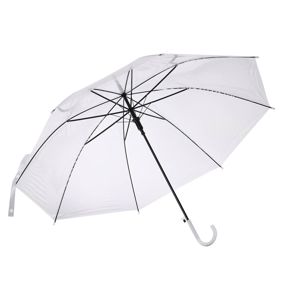 Зонт-трость прозрачный, диаметр 90 см, 8 спиц, ЭВА, пластик, сплав, 3 цвета, арт.№ 302-404