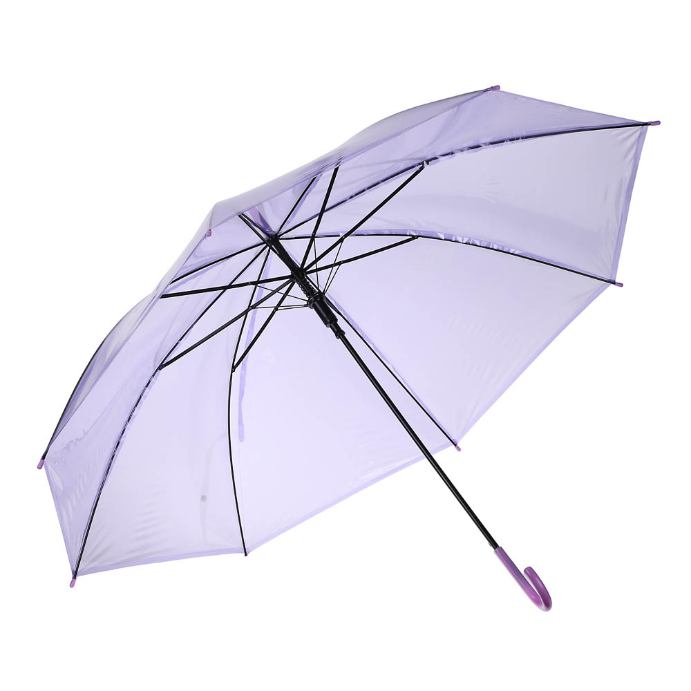 Зонт-трость прозрачный, диаметр 90 см, 8 спиц, ЭВА, пластик, сплав, 3 цвета, арт.№ 302-404