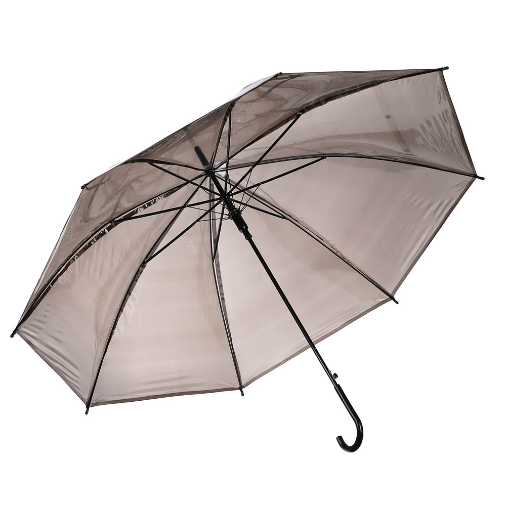 Зонт-трость прозрачный, диаметр 90 см, 8 спиц, ЭВА, пластик, сплав, 3 цвета, арт.№ 302-404