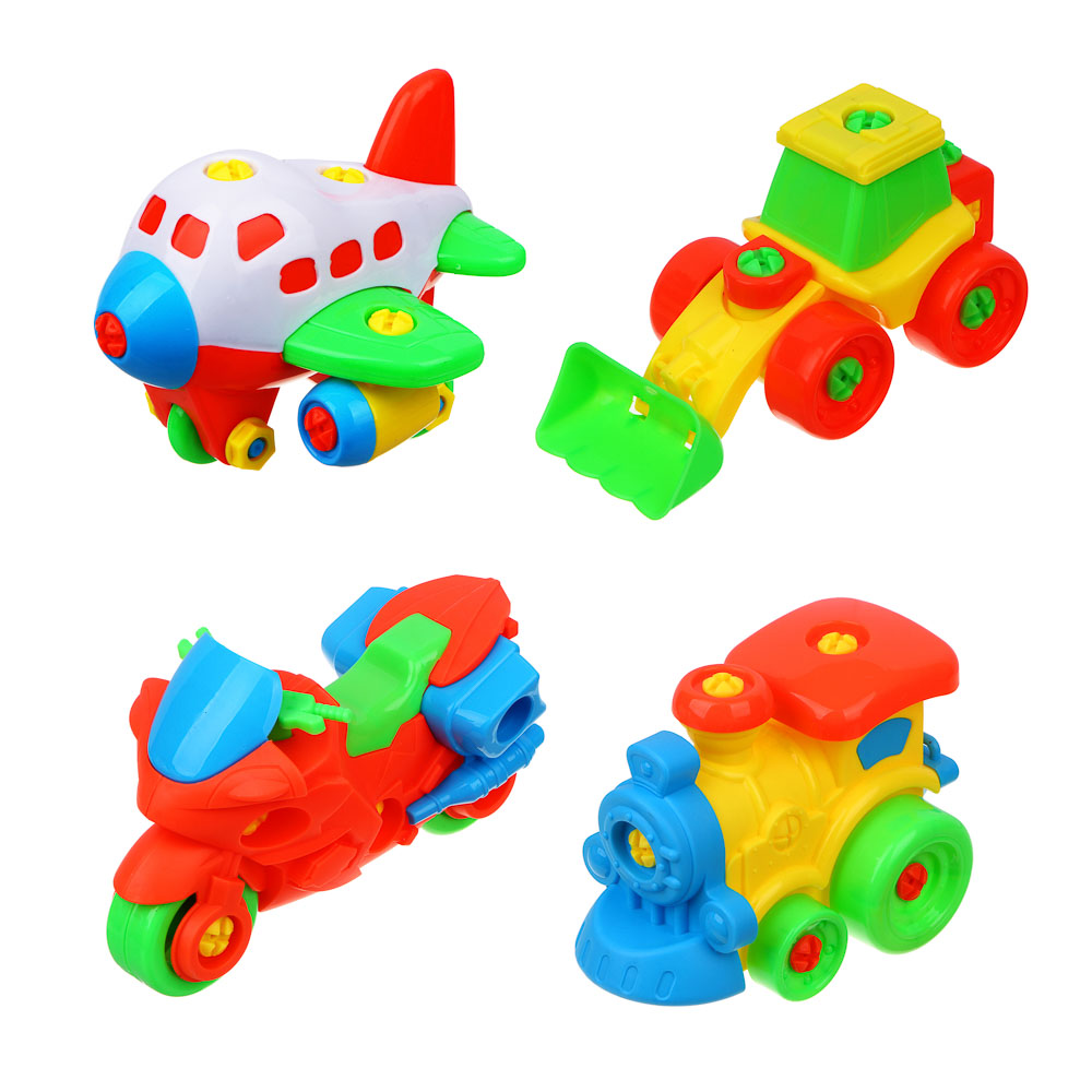 МЕШОК ПОДАРКОВ Игрушка-конструктор с инструментами, крупные детали, PP, 22х8х13,5/18см, 2 диз., арт.№ 891-318