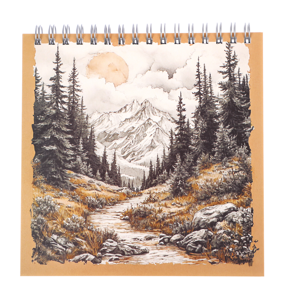 Скетчбук (альбом) 14,5х14,5см, 40л. обл.картон, блок 100г/м2, спираль, тв. подложка, 4 диз., арт.№ 515-069