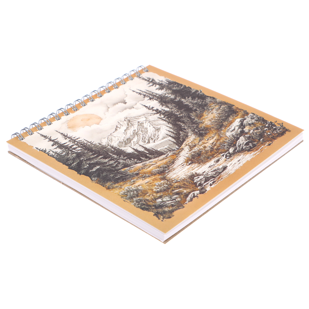 Скетчбук (альбом) 14,5х14,5см, 40л. обл.картон, блок 100г/м2, спираль, тв. подложка, 4 диз., арт.№ 515-069